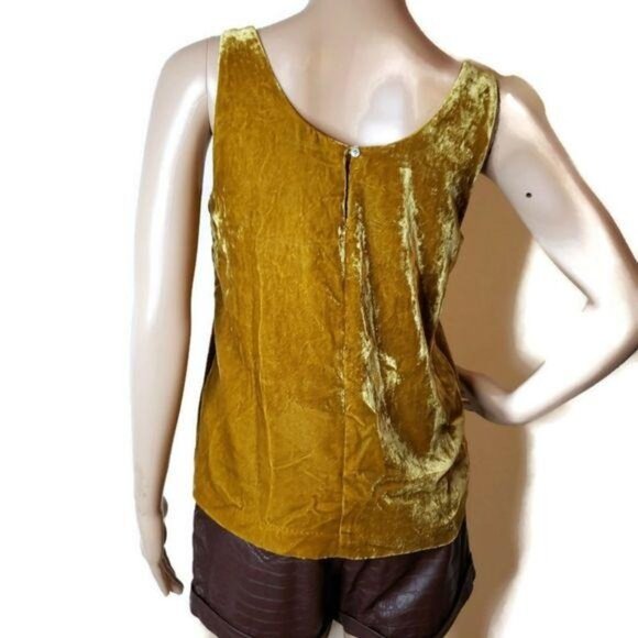 J.Crew Gold Crushed Velvet Sleeveless Tank Top Womens 0 - Picture 5 of 9